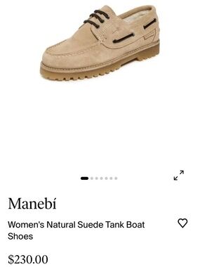 Manebi natural suede tank boat women shoes